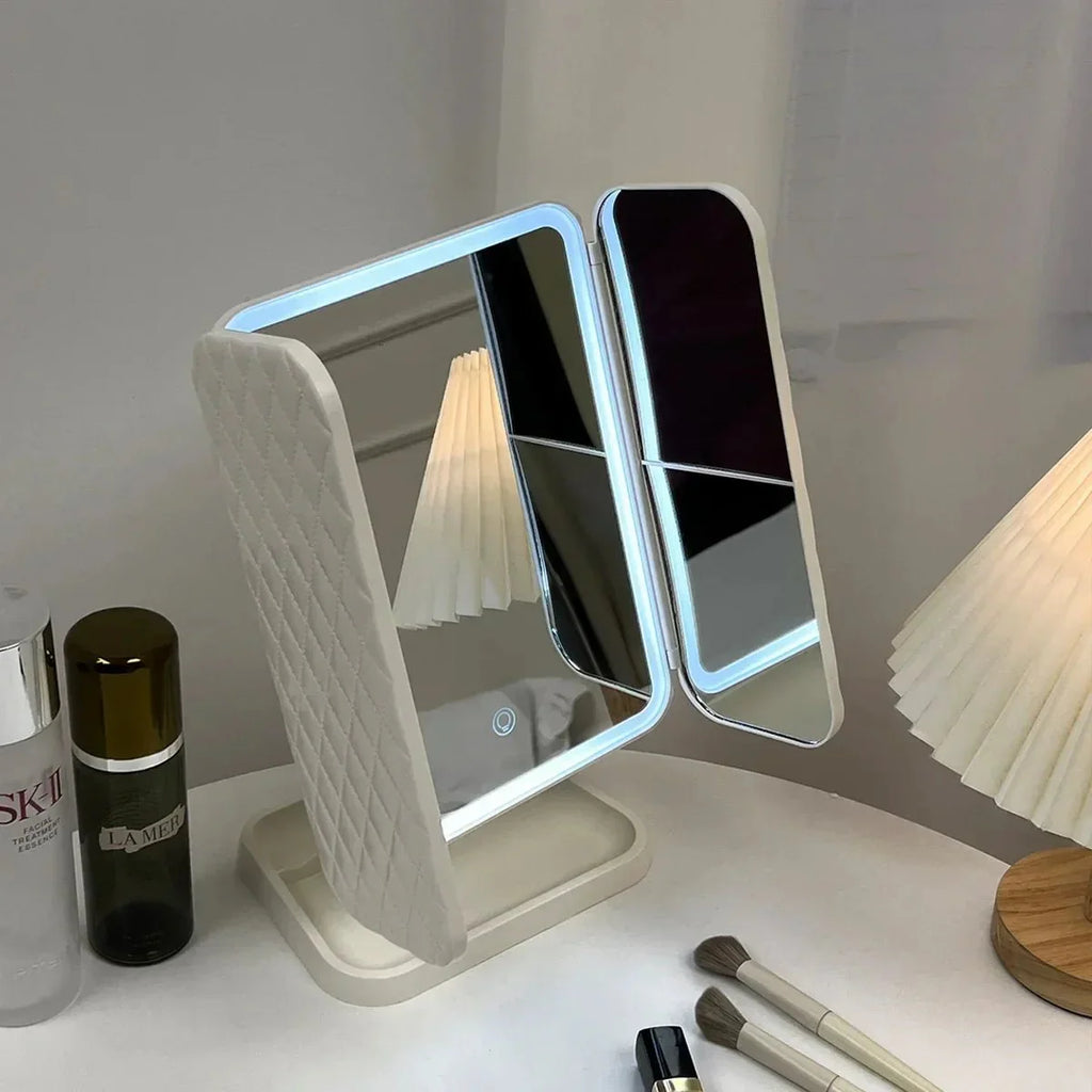 GLAMLITE MIRROR – Espejo de tres partes con iluminación LED en 3 colores para el maquillaje perfecto