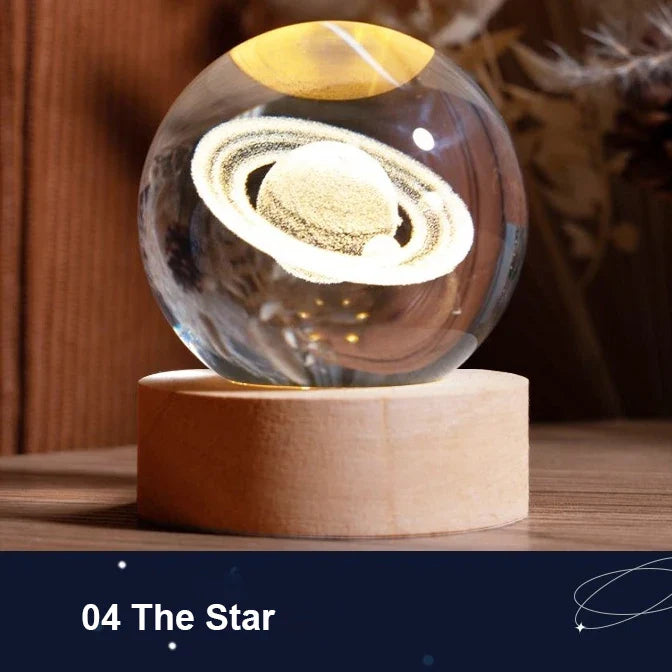 Astranova Galaxy Luz Nocturna | Esfera de Cristal LED con Diseño de Vía Láctea | Luz Cálida | Regalo Creativo para Niños y Adultos