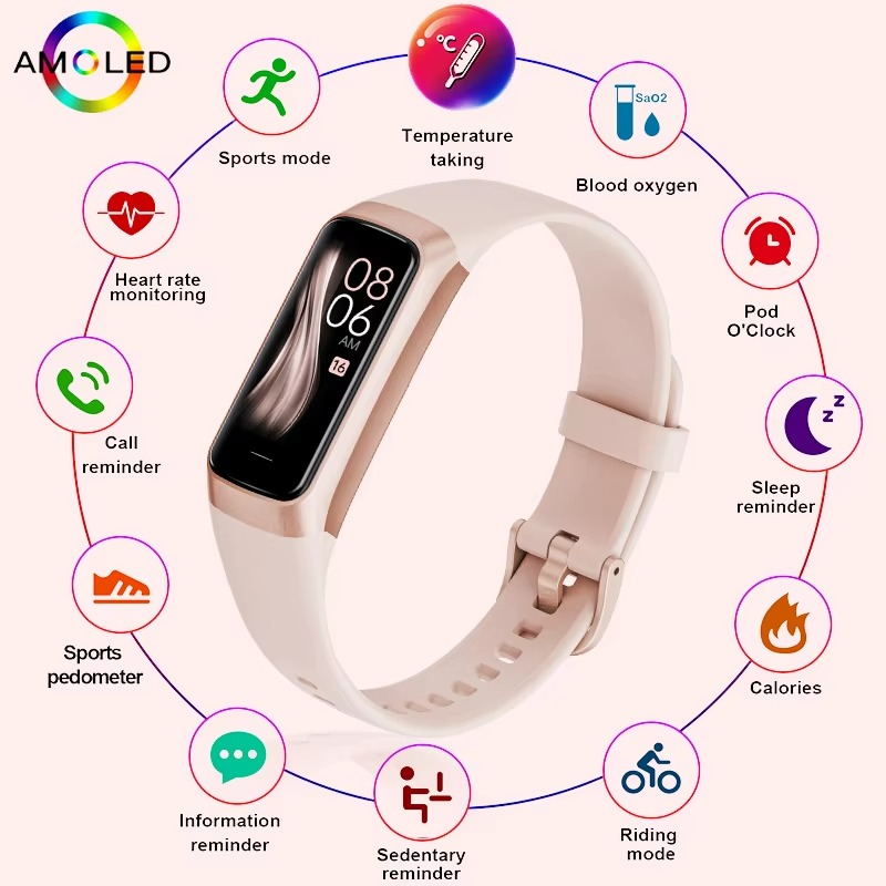 Reloj Inteligente de Fitness para Hombres y Mujeres con Diseño Impermeable y Seguimiento de Salud