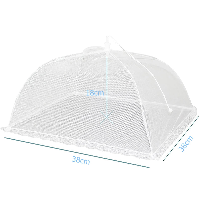 FrischNetz Tapa plegable para alimentos | Reutilizable y transpirable | Red para insectos para exteriores y cocina | Ligera y ahorra espacio