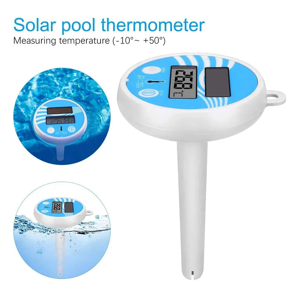 Termómetro de piscina THERMAFLOAT | Termómetro de agua flotante para piscina y jacuzzi | Pantalla de temperatura 0–50 °C | Irrompible y resistente a la intemperie