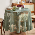 Mantel Redondo de Encaje Floral Transparente