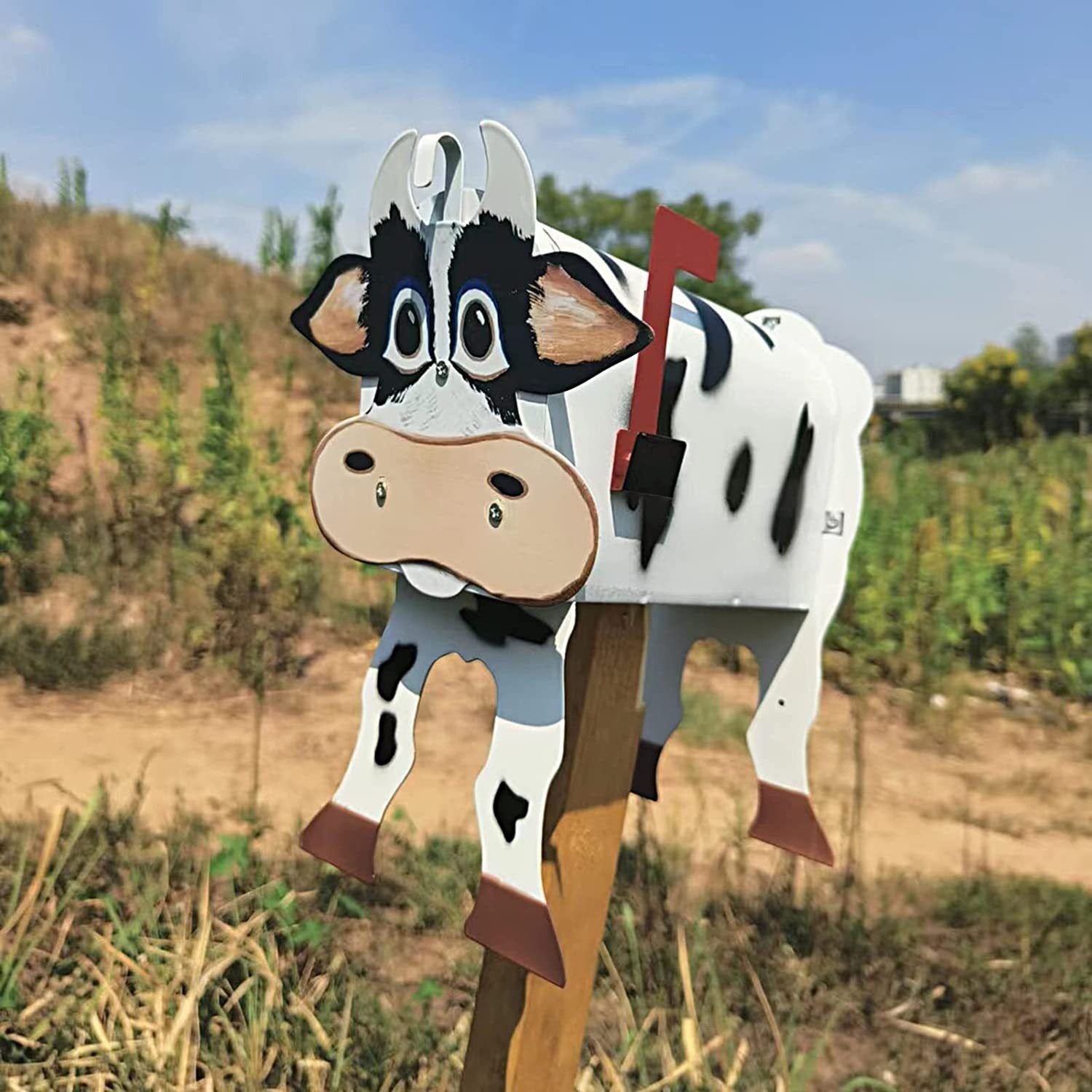 Buzón de Cartas Hecho a Mano con Motivo Animal – Resistente a las Condiciones Climáticas, Decoración Metálica para el Jardín