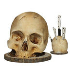 GothicCulinary - Soporte para cuchillos con cabeza de muerto llamativo para un almacenamiento elegante
