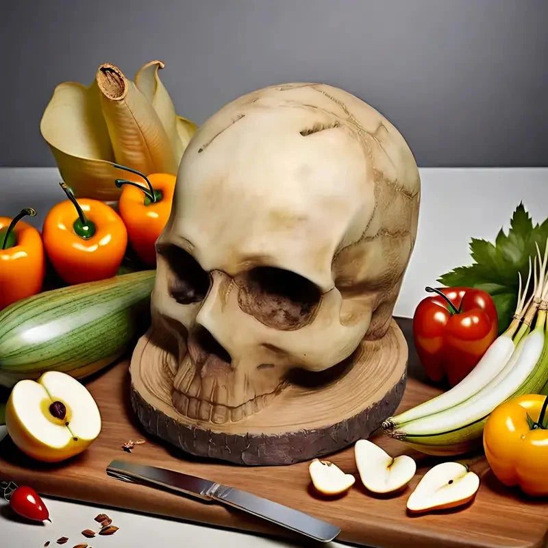 Skully - Soporte para cuchillos con calavera gótica