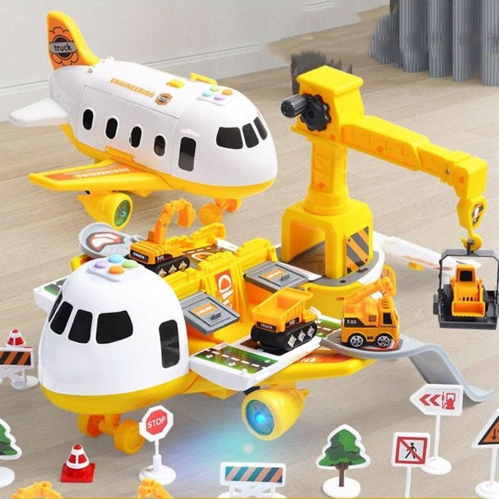 SKYQUEST – Conjunto de Aventura AirPlay con Avión y Vehículos para Niños Creativos