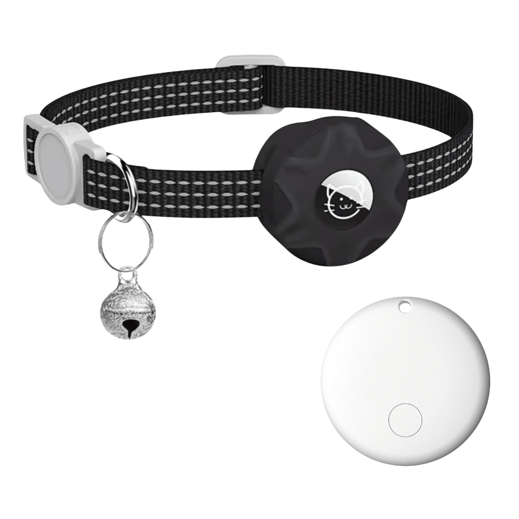 Localizador inteligente para mascotas con collar reflectante para perros y gatos – localizador Bluetooth con función de alarma