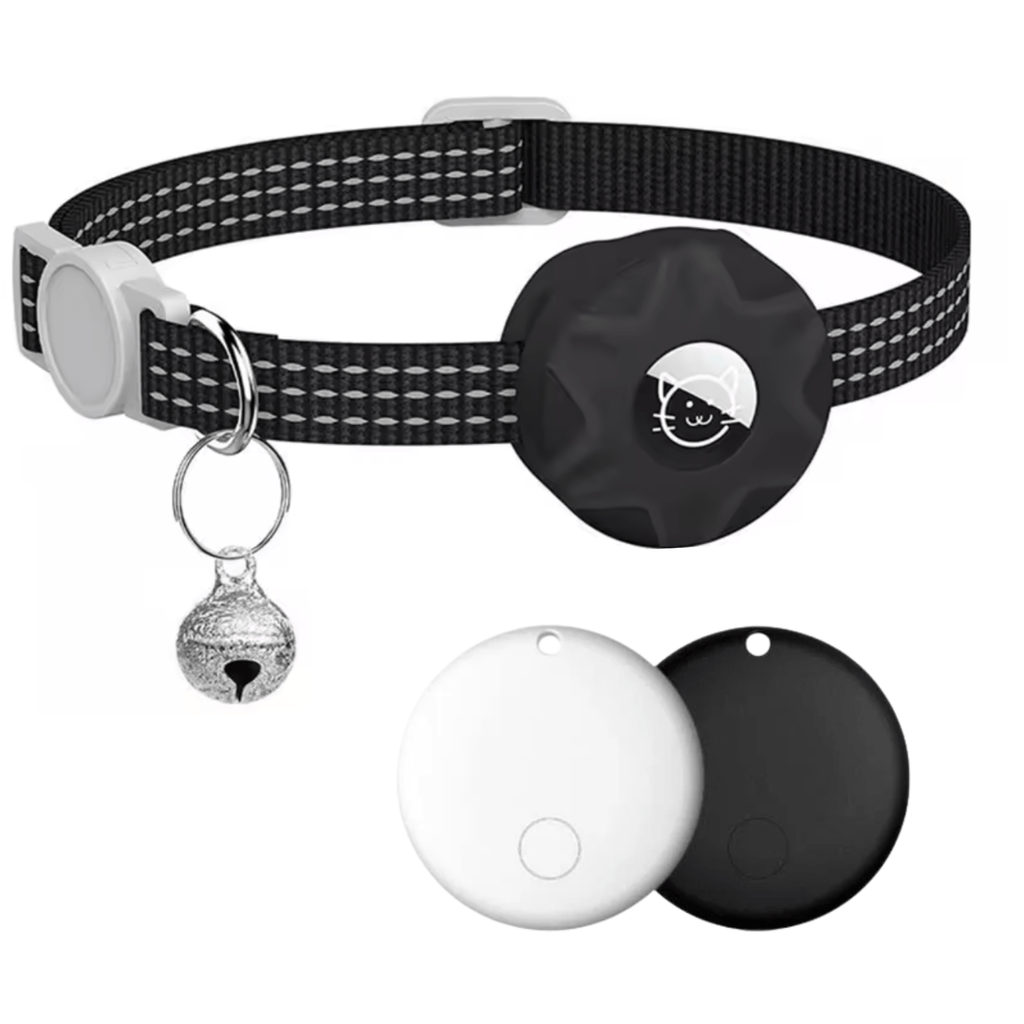Localizador inteligente para mascotas con collar reflectante para perros y gatos – localizador Bluetooth con función de alarma