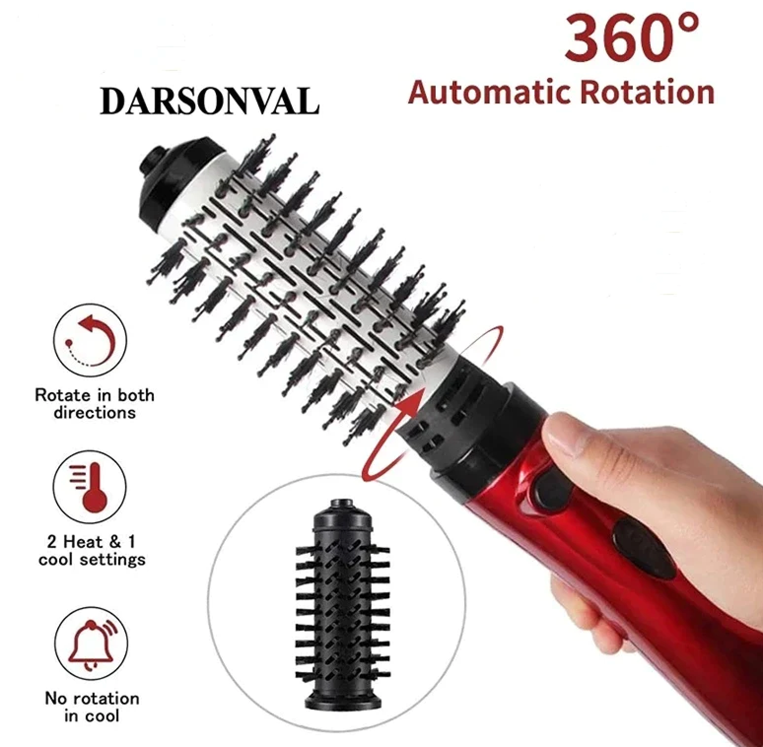 StilMeister™ Cepillo Rotatorio 3 en 1, Estilizador &amp; Secador de Pelo