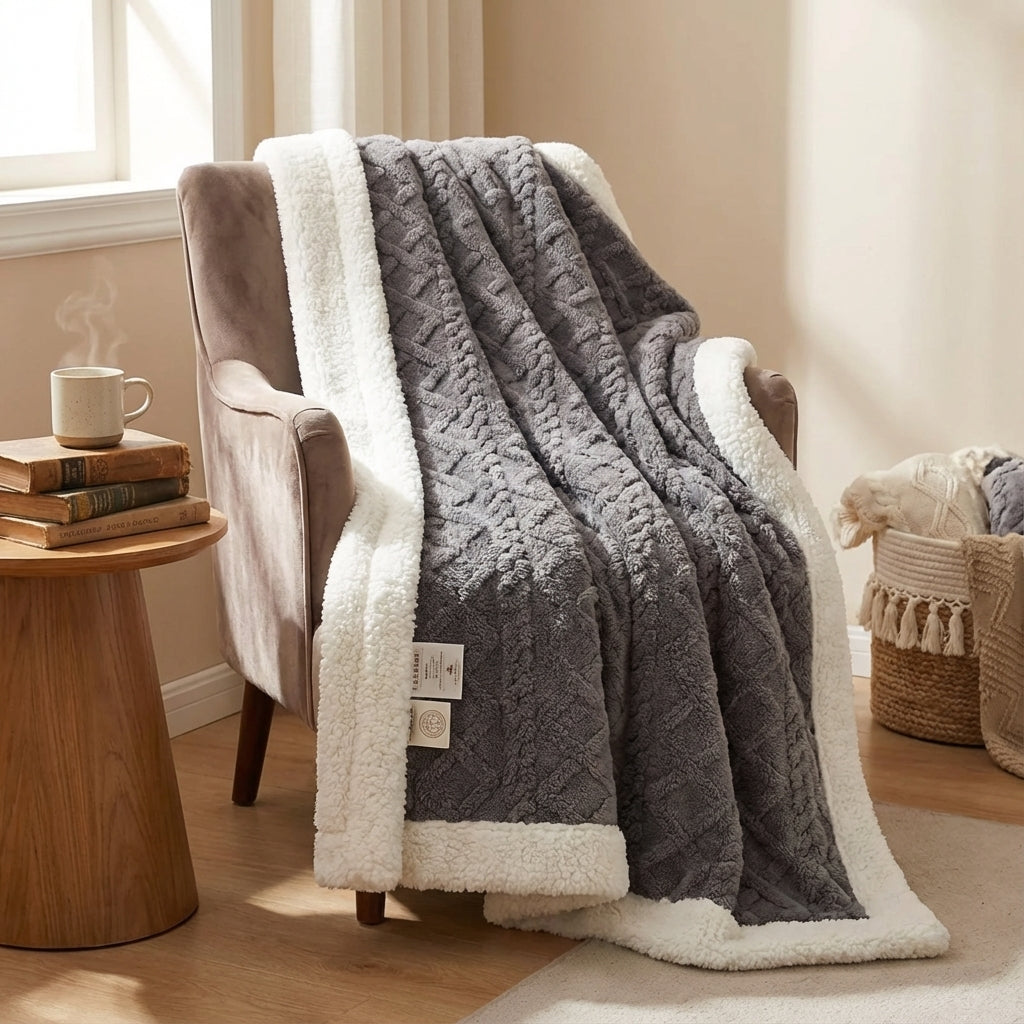 Manta de Lanzar de Forro Sherpa Reversible Snuggle