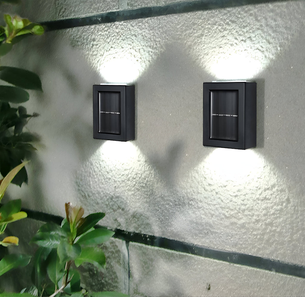 Luz Solar de Pared para Exteriores IP65 a Prueba de Agua | Luz LED Arriba y Abajo para Patio, Jardín y Jardín