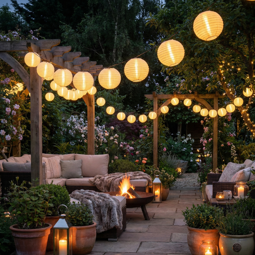 Luces de Cadena Solares | Luces de Patio Art Deco Impermeables para Decoración Exterior