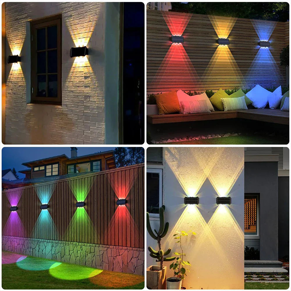 Lámpara Solar de Pared Exterior con Iluminación LED Impermeable IP65 y Energía Solar