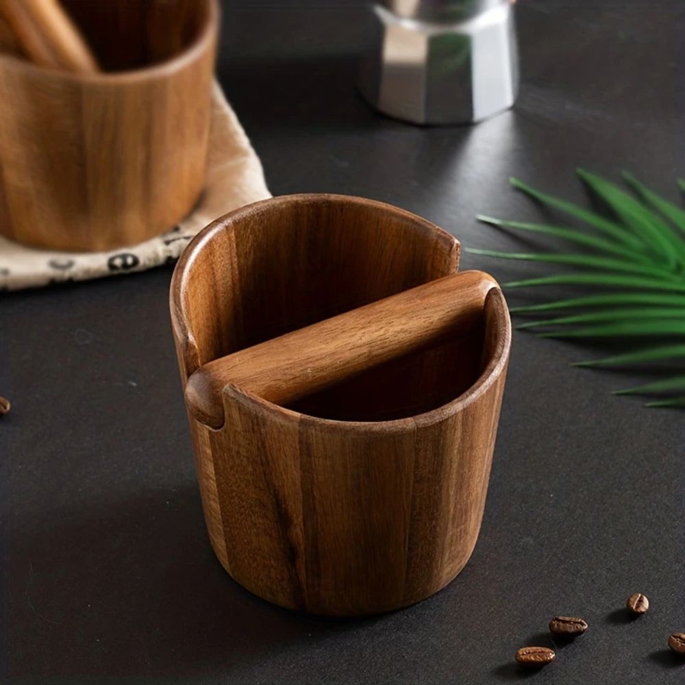Caja de Golpe de Café de Madera Sólida
