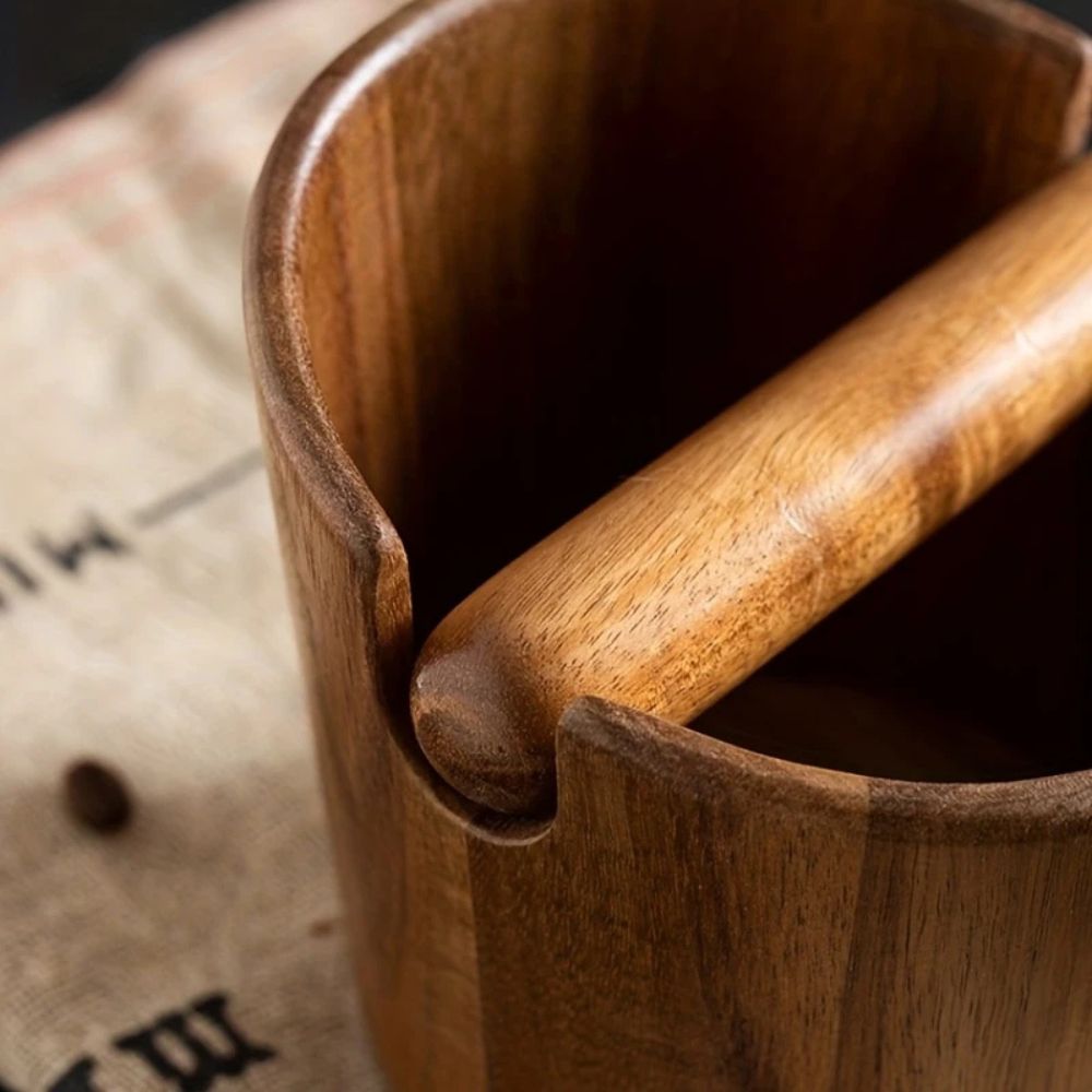 Caja de Golpe de Café de Madera Sólida