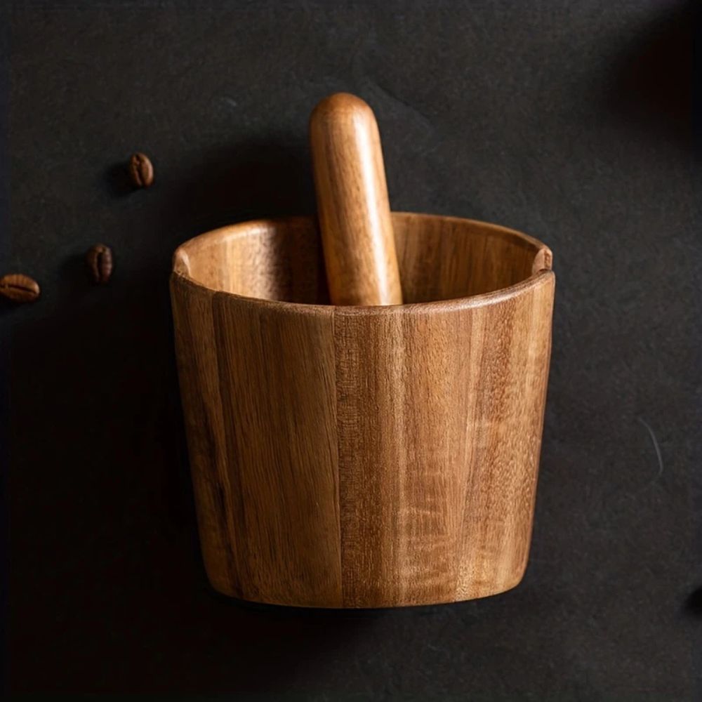 Caja de Golpe de Café de Madera Sólida