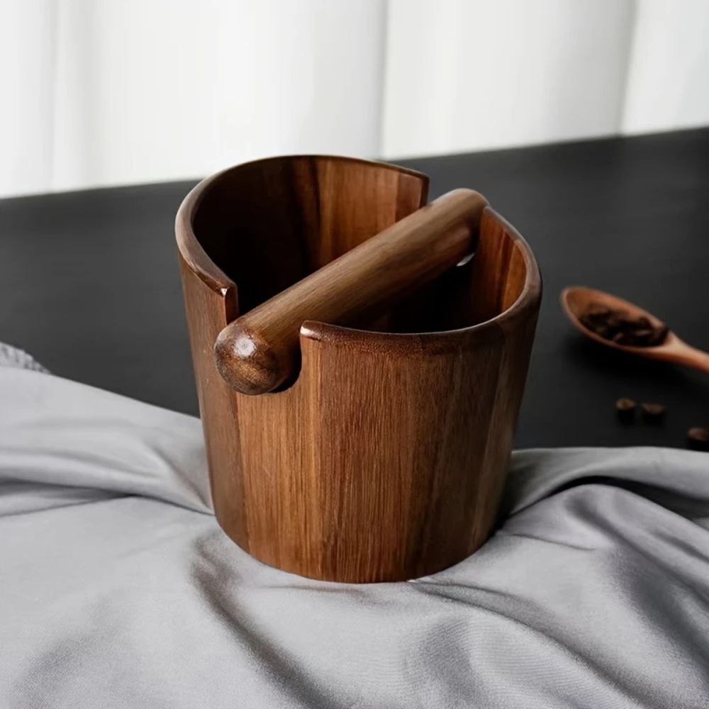 Caja de Golpe de Café de Madera Sólida
