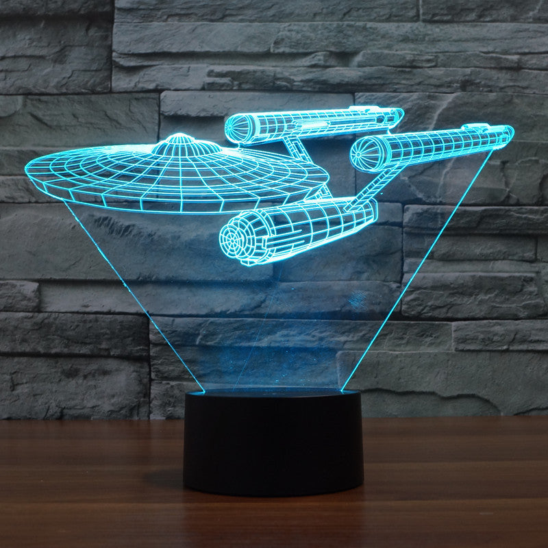 Lumora 3D Star Trek Enterprise Nave LED Lámpara - Luz óptica multicolor