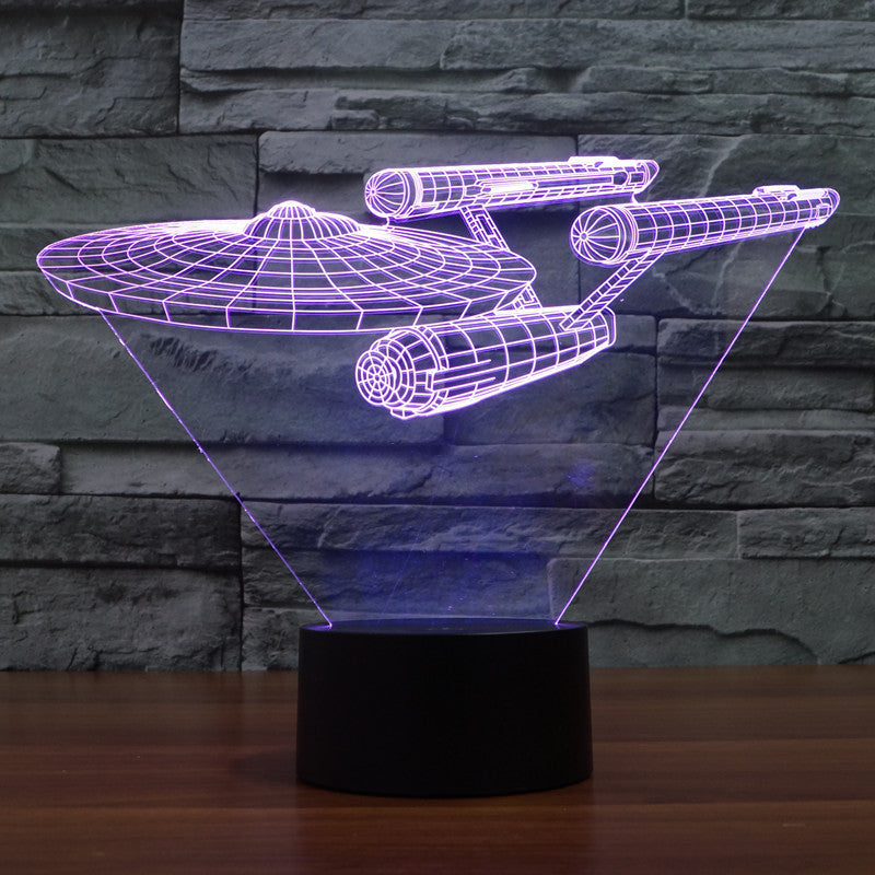Lumora 3D Star Trek Enterprise Nave LED Lámpara - Luz óptica multicolor