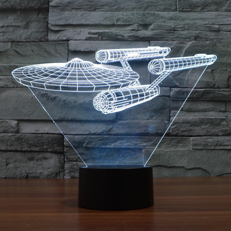 Lumora 3D Star Trek Enterprise Nave LED Lámpara - Luz óptica multicolor