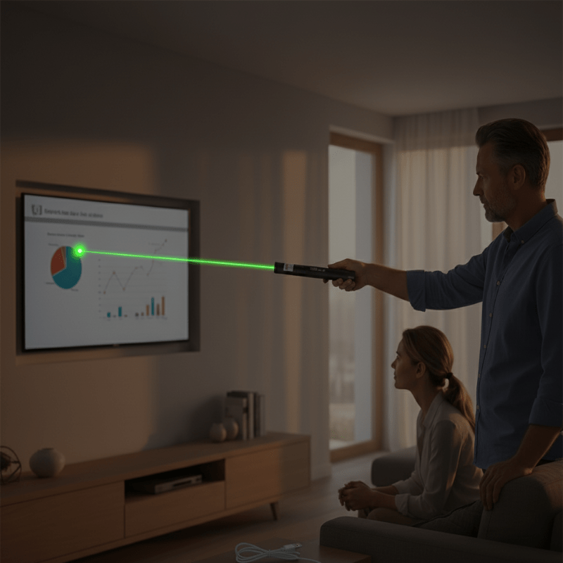 OPTIBLAZE – Puntero Láser Verde de Alta Potencia con Enfoque Ajustable