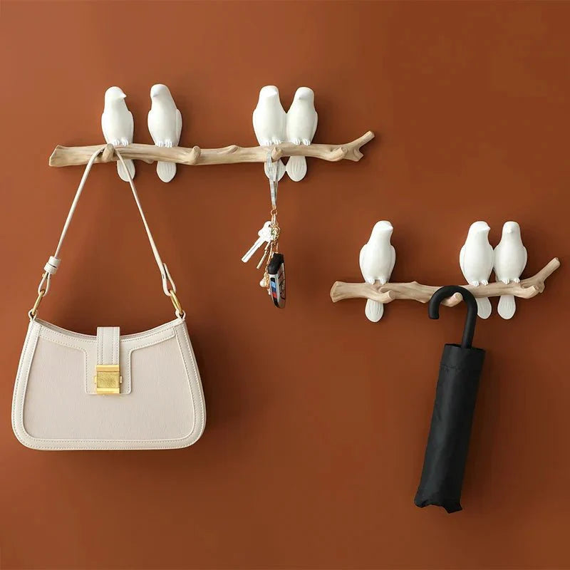 Ligne d’Entrée | Perchero de Pared Estiloso de Madera de Alta Calidad con Diseño de Pájaro Único – Duradero y Funcional para Abrigos y Bolsas