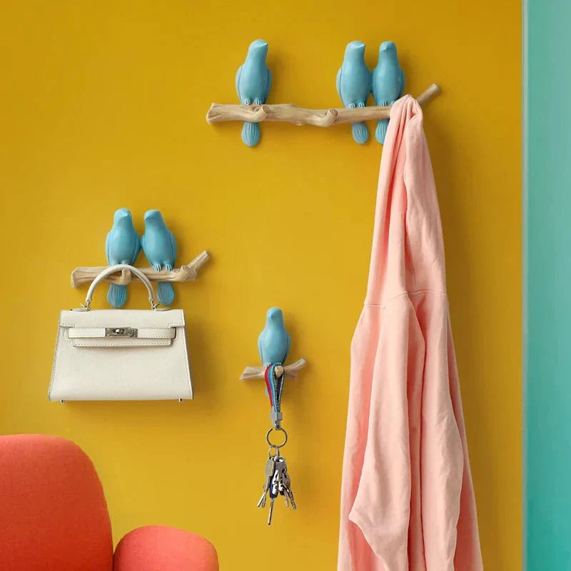 Ligne d’Entrée | Perchero de Pared Estiloso de Madera de Alta Calidad con Diseño de Pájaro Único – Duradero y Funcional para Abrigos y Bolsas