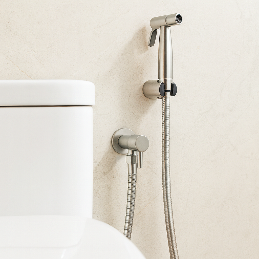 Rociador de Bidet de Acero Inoxidable AquaNova – Ducha Higiénica para Inodoro con Soporte de Pared | Kalsten