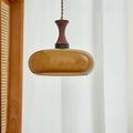 Lámpara Colgante Estilosa de Vidrio y Madera – Lámpara Retro para Salón y Comedor, Universal, Luz Acogedora