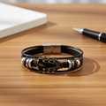 Pulsera de Cuero Estilosa para Mujer con Diseño de Guitarra – Accesorio Elegante para Amantes de la Música