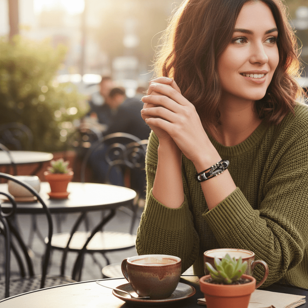 Pulsera de Cuero Estilosa para Mujer con Diseño de Guitarra – Accesorio Elegante para Amantes de la Música