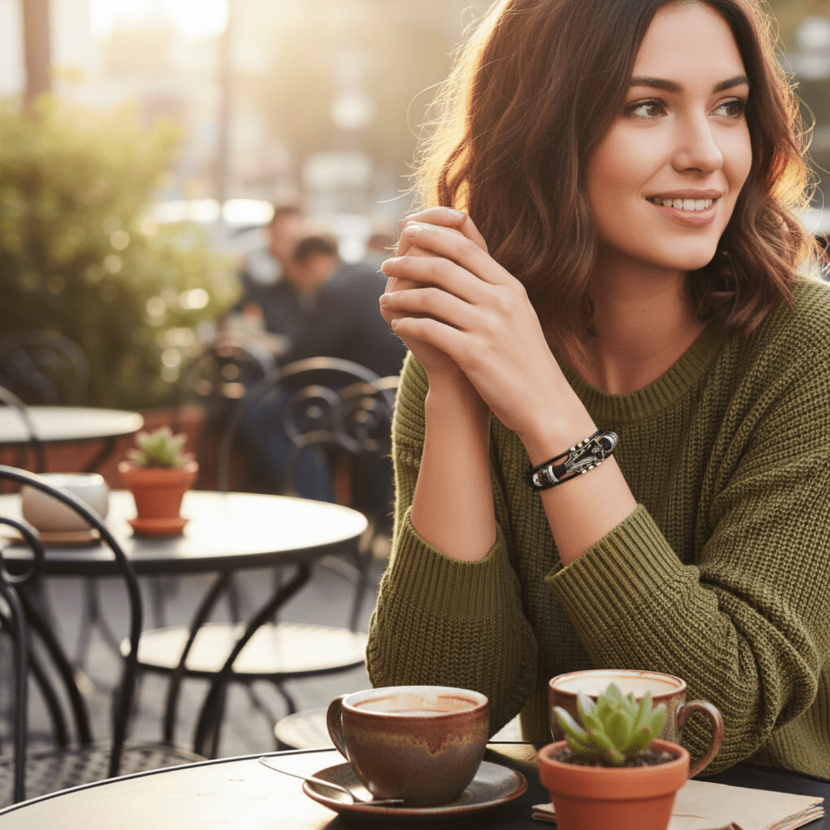 Pulsera de Cuero Estilosa para Mujer con Diseño de Guitarra – Accesorio Elegante para Amantes de la Música