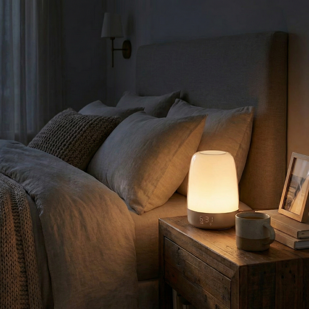 Despertador con Luz de Amanecer | Simulación de Luz Natural con Luz de Despertar Regulable para Mañanas Suaves