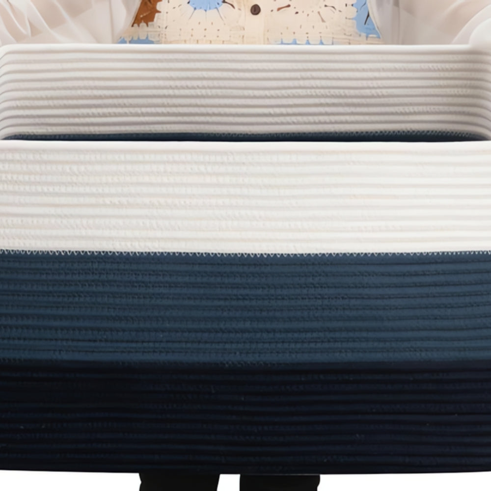 Cesta de Almacenamiento de Cuerda de Algodón Tejida