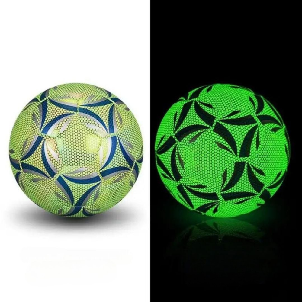 Pelota de fútbol que brilla en la oscuridad + Construcción duradera cosida a mano + Diversión nocturna + Diversión iluminada al aire libre