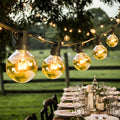 Karnz FairyFlicker Cadena de luces exterior – Bombillas globus, blanco cálido, 15 m / 30 m