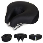 Silla de bicicleta de montaña sin nariz con acolchado grueso y suave (Negro)