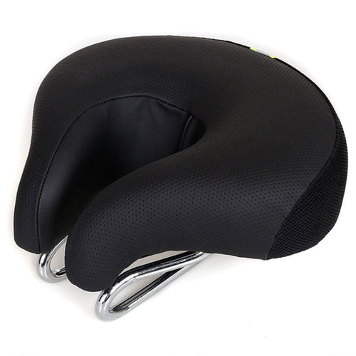 Silla de bicicleta de montaña sin nariz con acolchado grueso y suave (Negro)