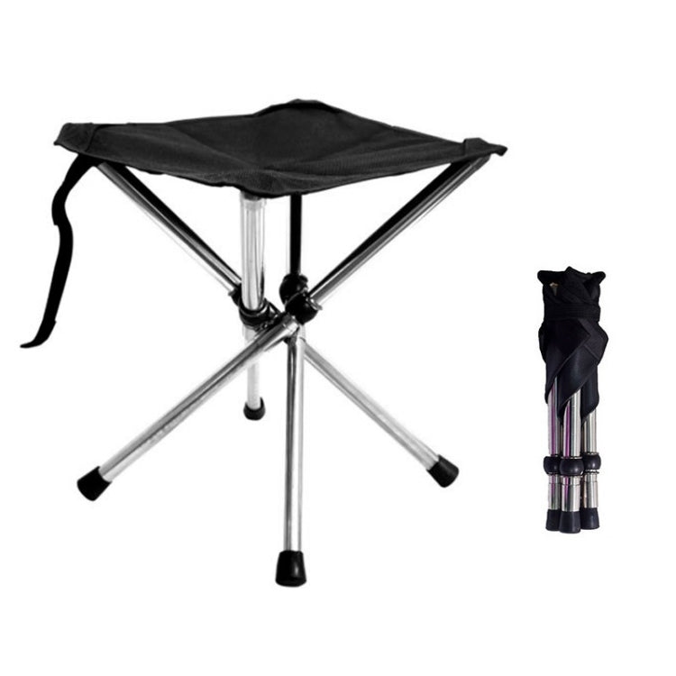 Lisslune | Taburete portátil retráctil de acero inoxidable para exteriores, silla plegable para camping, playa y pesca, Especificaciones: L