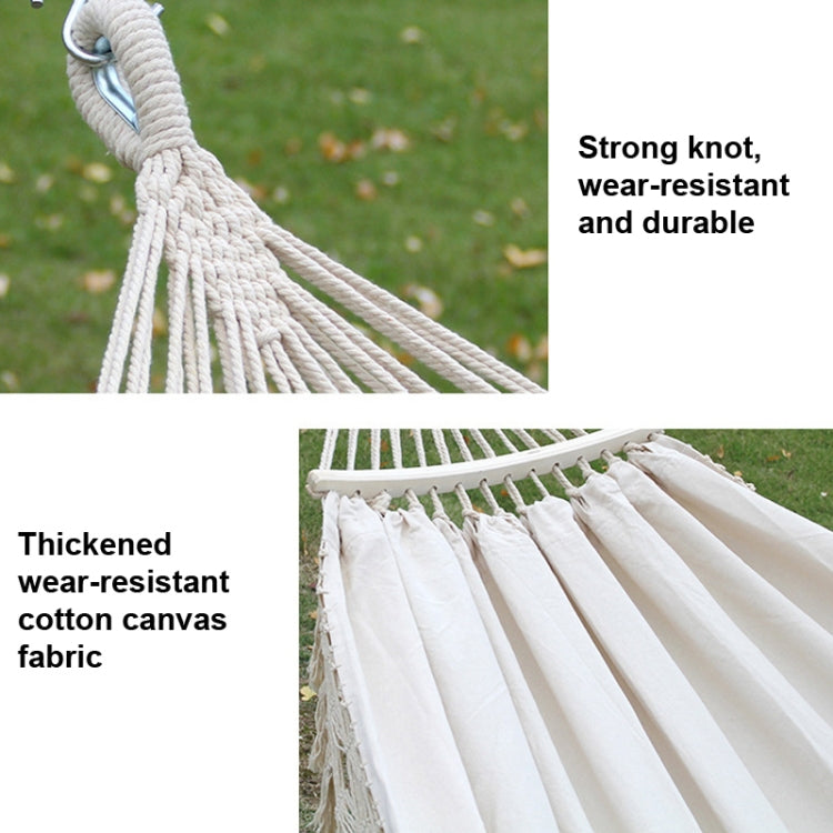 Kalsten | Hammock de Lona Doble para Camping al Aire Libre de 200x150cm con Poste (Blanco)