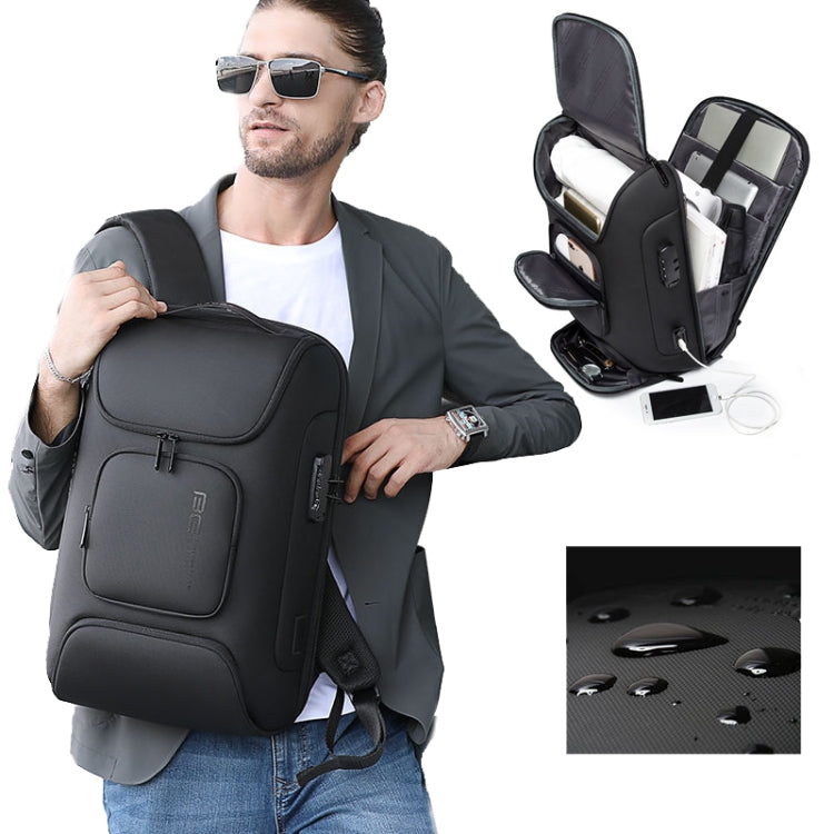 BANGE BG-7216plus Protección contra Robos Mochila de Viaje Impermeable para Hombre Bolsa para Laptop de 15.6 Pulgadas (Negro)