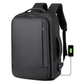 Mochila para laptop impermeable expandible para negocios con puerto USB (Negro)