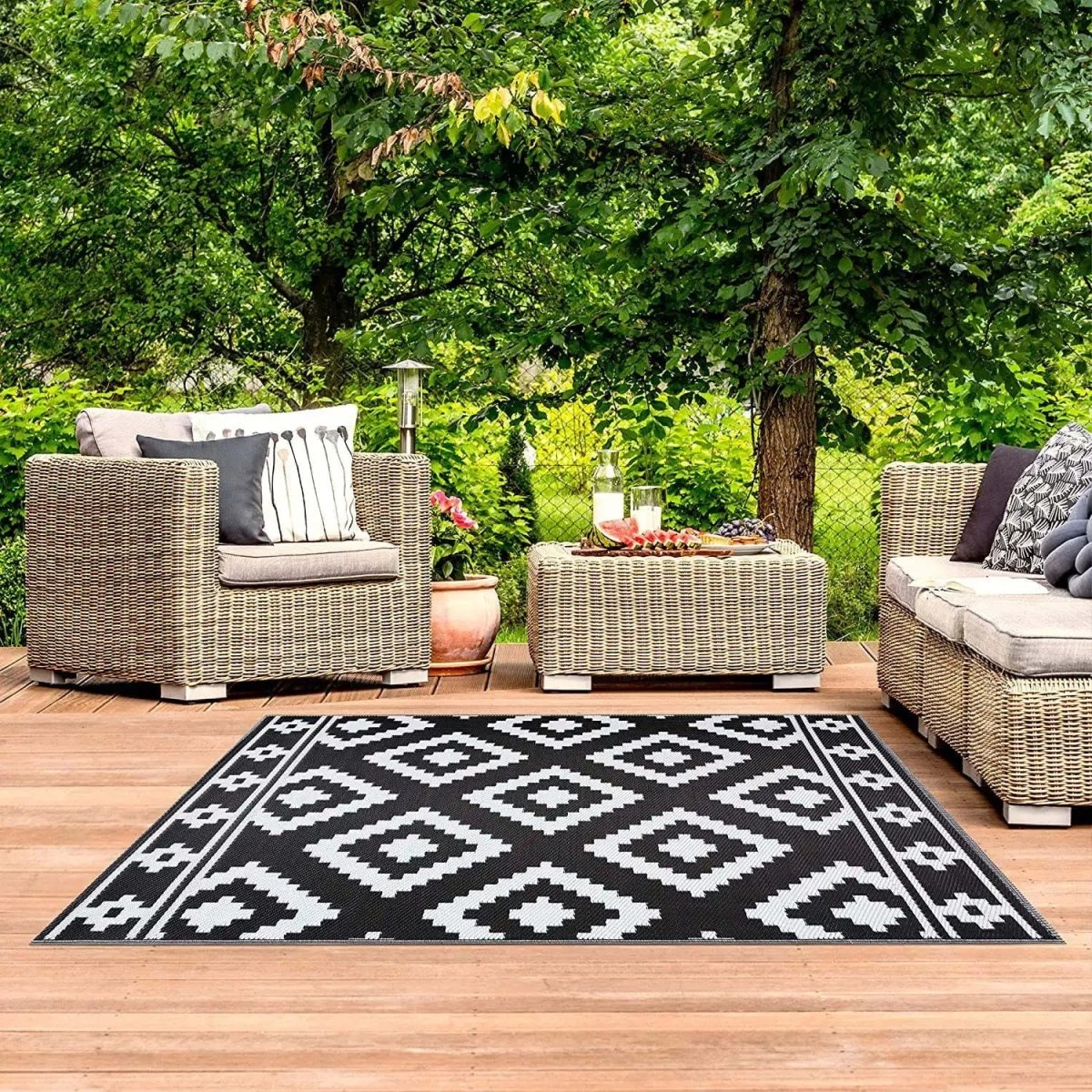 PATIOLOOM – Alfombra de jardín exterior de alta calidad, fácil de limpiar y resistente a la intemperie
