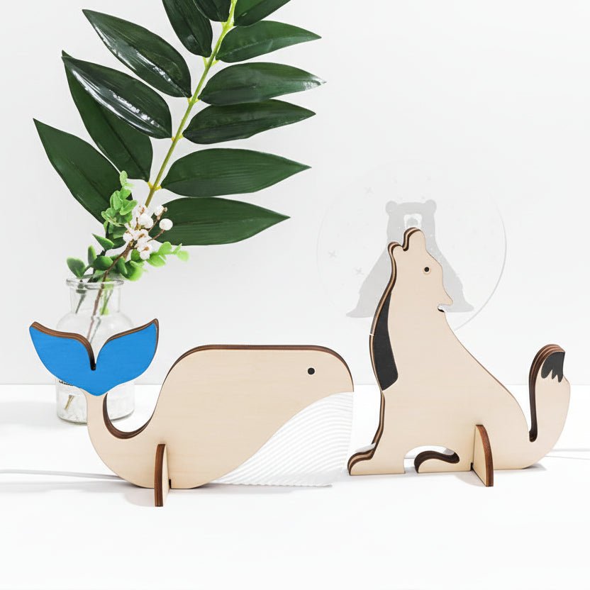 FORESTBUD – Lámpara LED de madera con forma de animal para una iluminación acogedora para niños