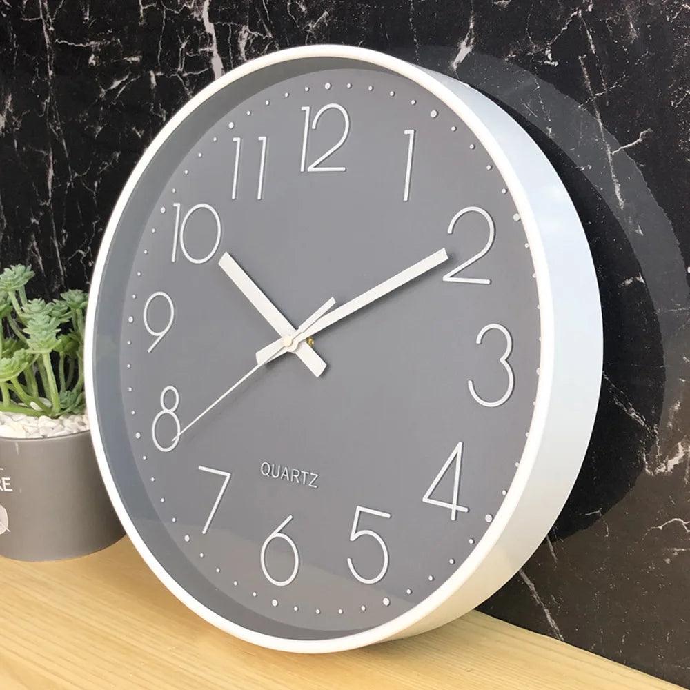 SMOOTHTIME – Reloj de pared silencioso de 12 pulgadas, sin tictac, para decoración moderna