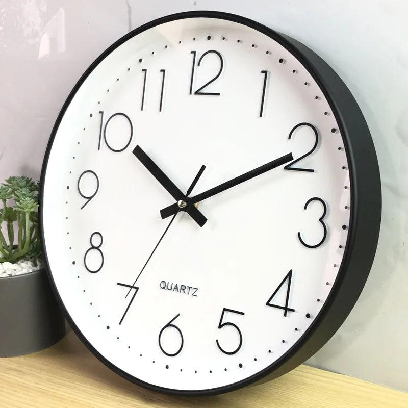 SMOOTHTIME – Reloj de pared silencioso de 12 pulgadas, sin tictac, para decoración moderna