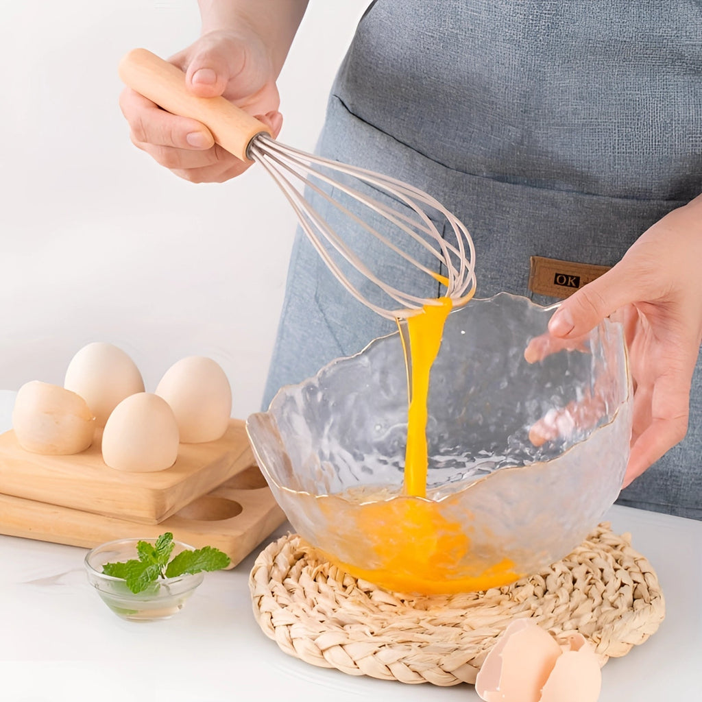 Juego de utensilios de cocina de silicona ecológica con mangos de bambú