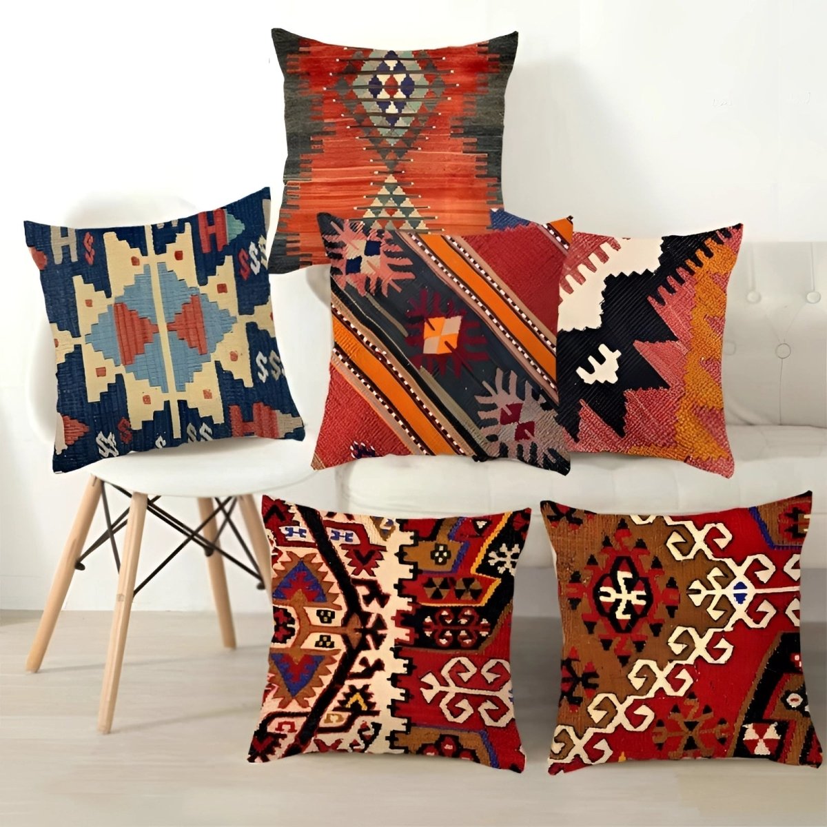BOHOVA – Funda de cojín boho elegante para acentos cálidos en el hogar