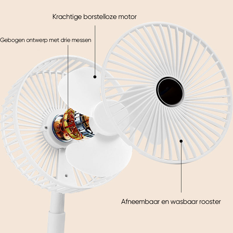 Ventilador de Mesa de Diseño Telescópico Portátil con Funcionamiento Silencioso