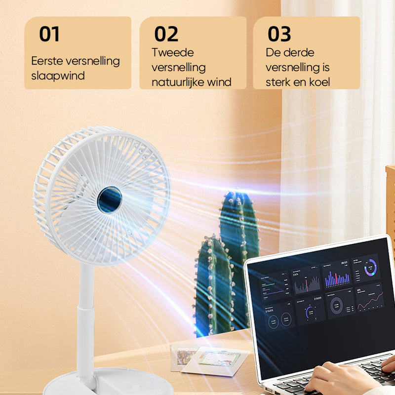 Ventilador de Mesa de Diseño Telescópico Portátil con Funcionamiento Silencioso